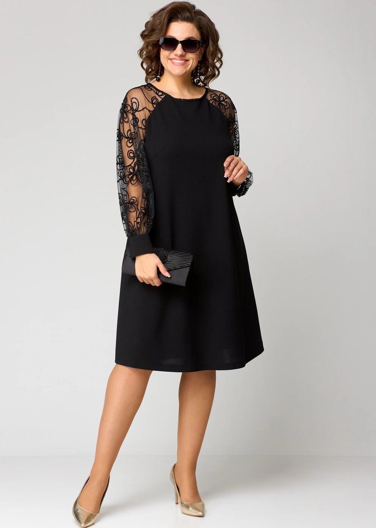 Women's Floral Swing Sequin Party Dress