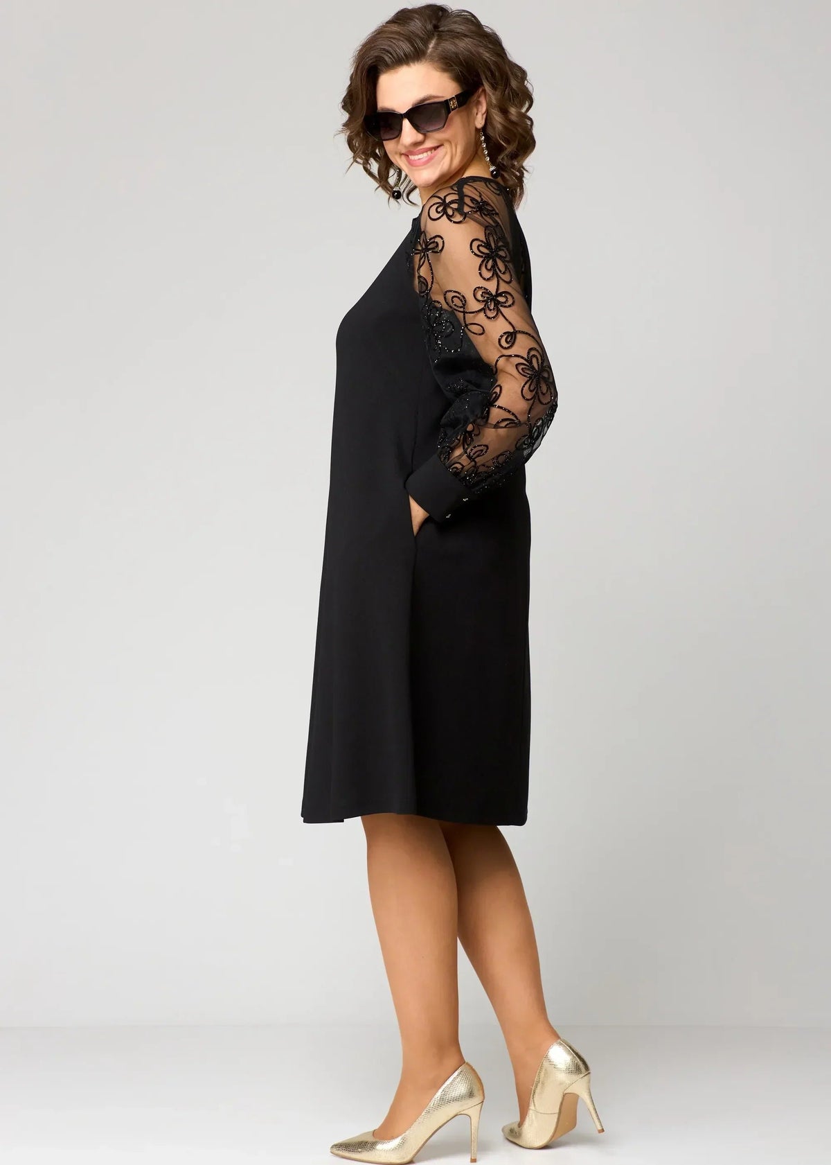 Women's Floral Swing Sequin Party Dress