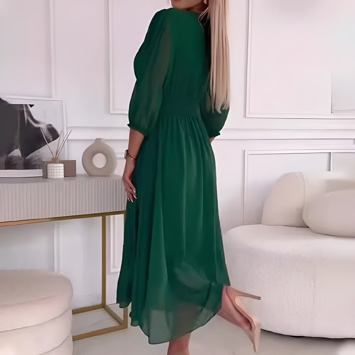 Women's Chiffon Wrap Midi Party Dress