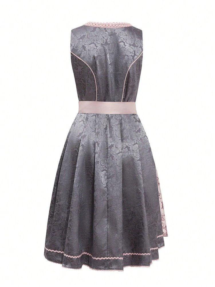 Women's Floral Lace Dirndl Dress