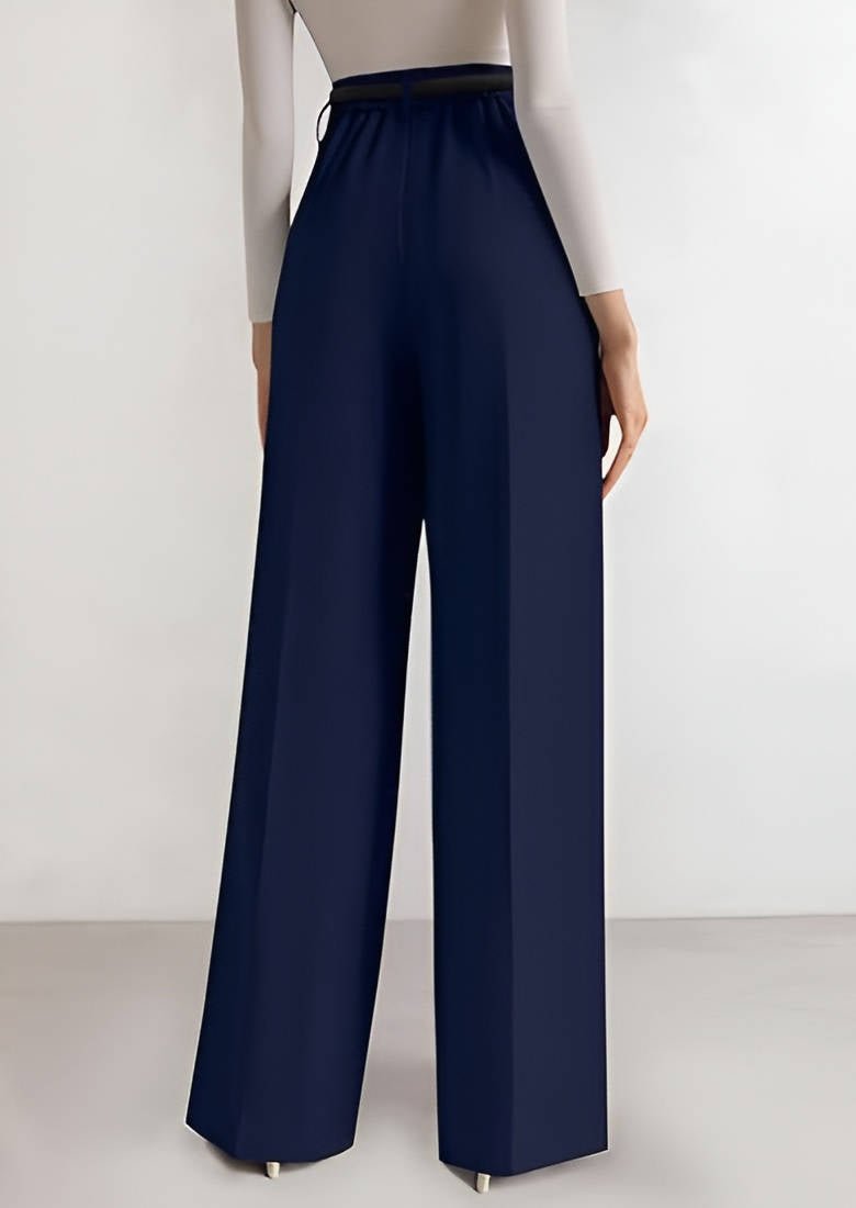 Women's High-Waisted Pleated Wide-Leg Trousers