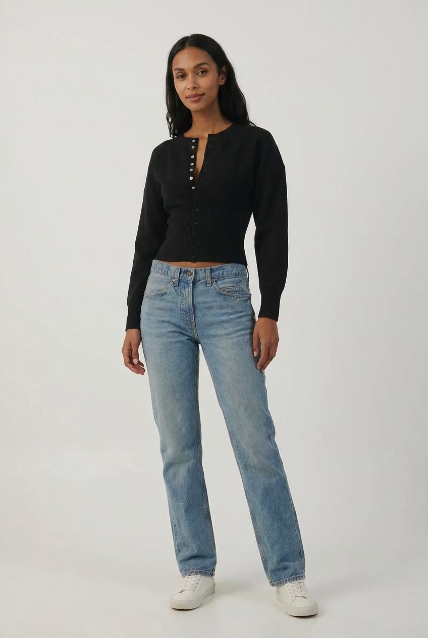 Women's Cropped Ribbed Cardigan