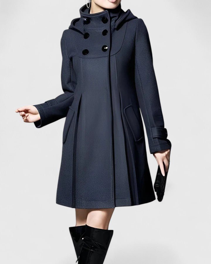 Women's Swing Hooded Wool Coat