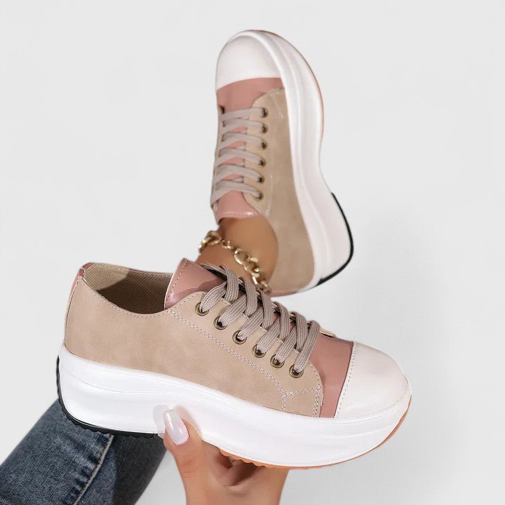Women's Chunky Suede Platform Lace-Up Trainers