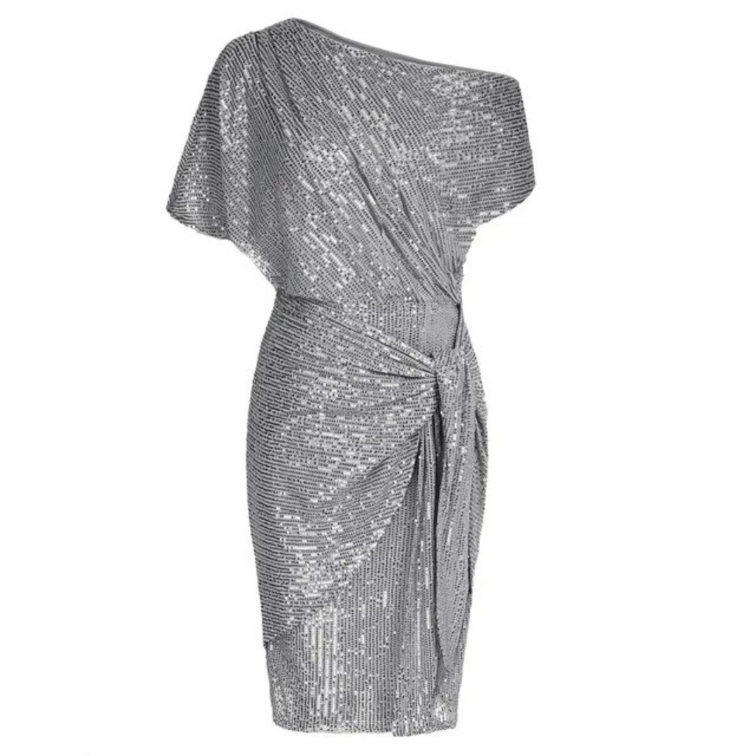 Women's Bodycon Cocktail Knit Dress - Light gray