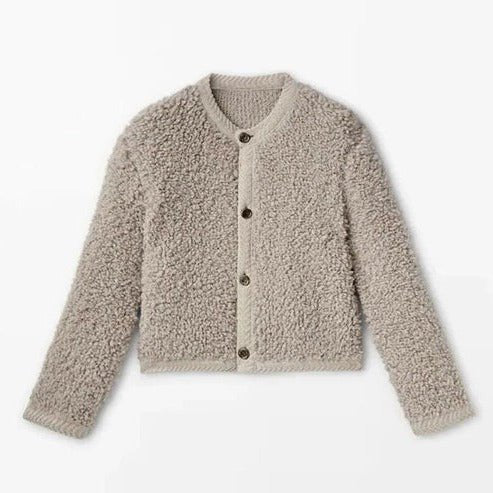 Women's Cropped Knit Ribbed Cardigan - Khaki