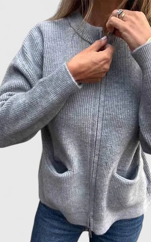Women's Chunky Knit Bomber Cardigan