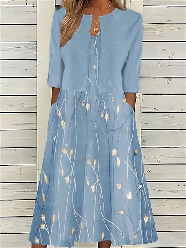 Women's Cropped Floral Midi Overlay - Light Blue
