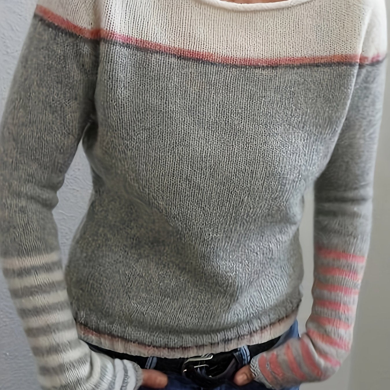 Women's Knit Jumper - Silvery Grey