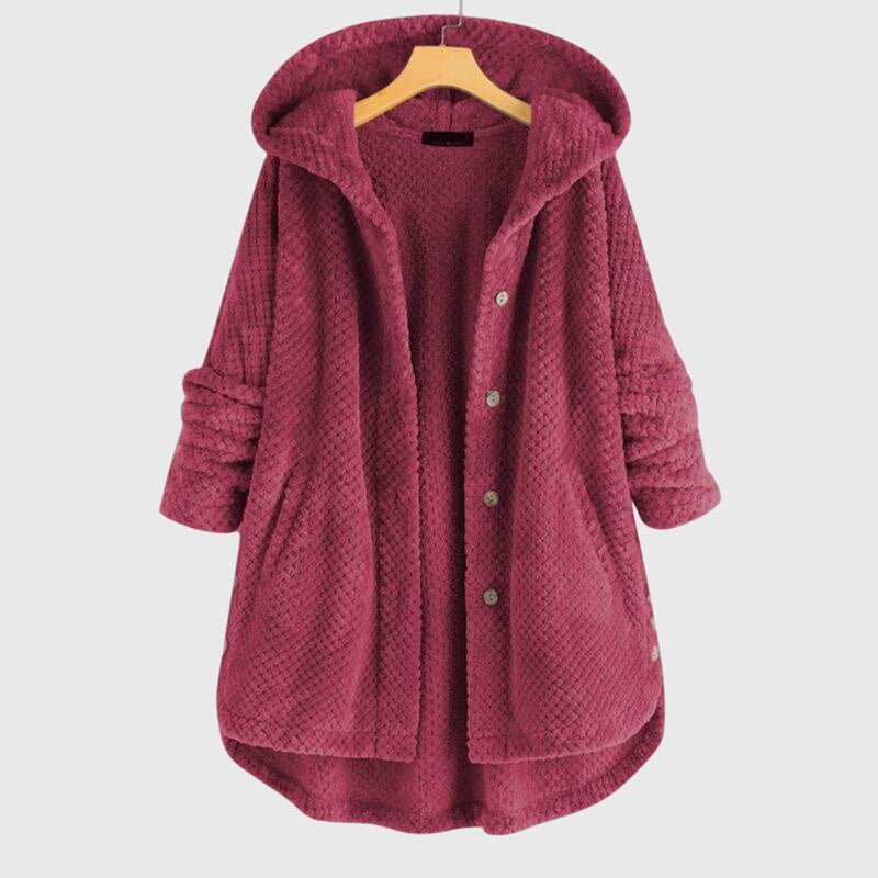 Women's Oversized Cardigan Longline Hooded Coat - Pink