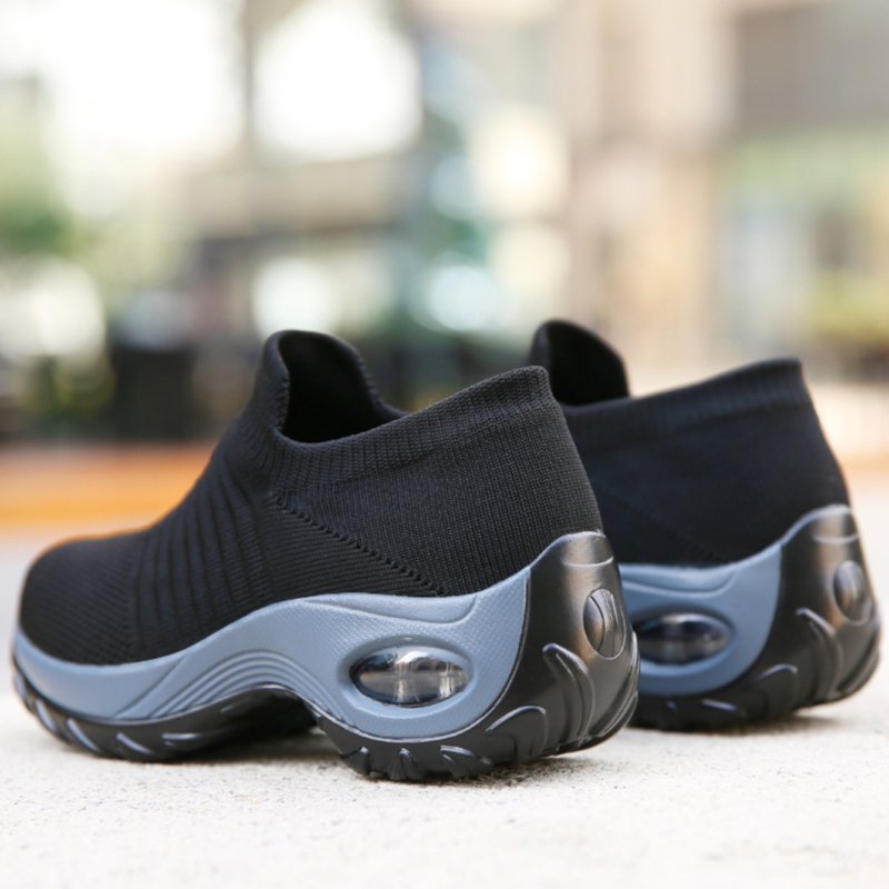 Women's Chunky Knit Platform Slip-On Wedge Trainers
