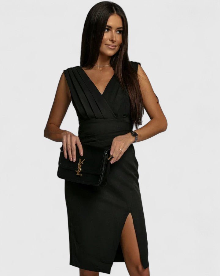 Women's Satin Bodycon Midi Party Dress