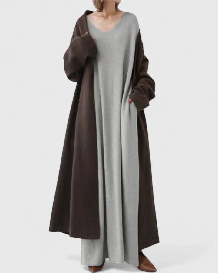 Women's Oversized V-Neck Maxi Jumper Dress