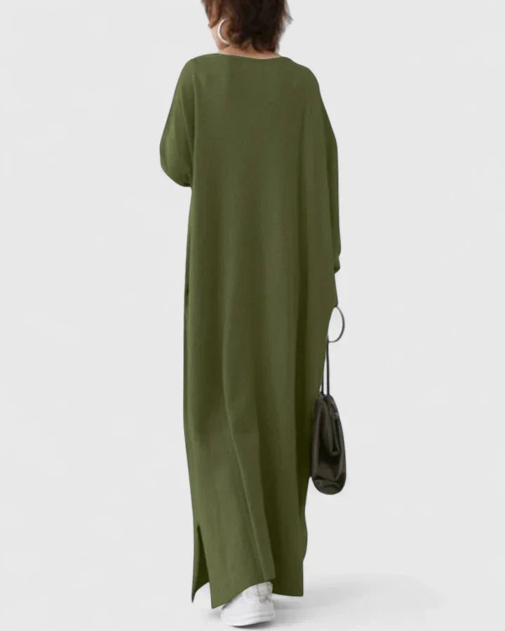 Women's Oversized V-Neck Maxi Jumper Dress