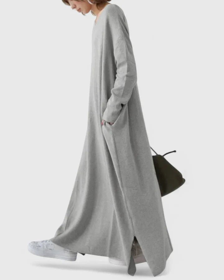 Women's Oversized V-Neck Maxi Jumper Dress