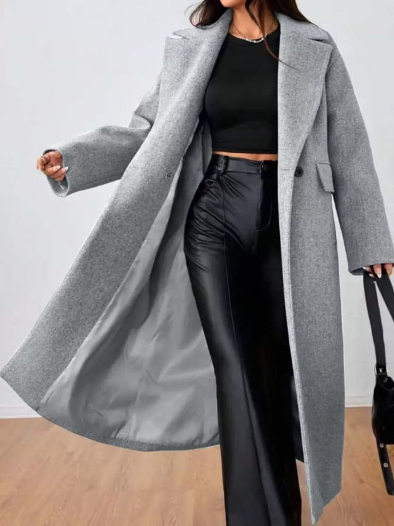 Women's Oversized Longline Wool Trench Coat