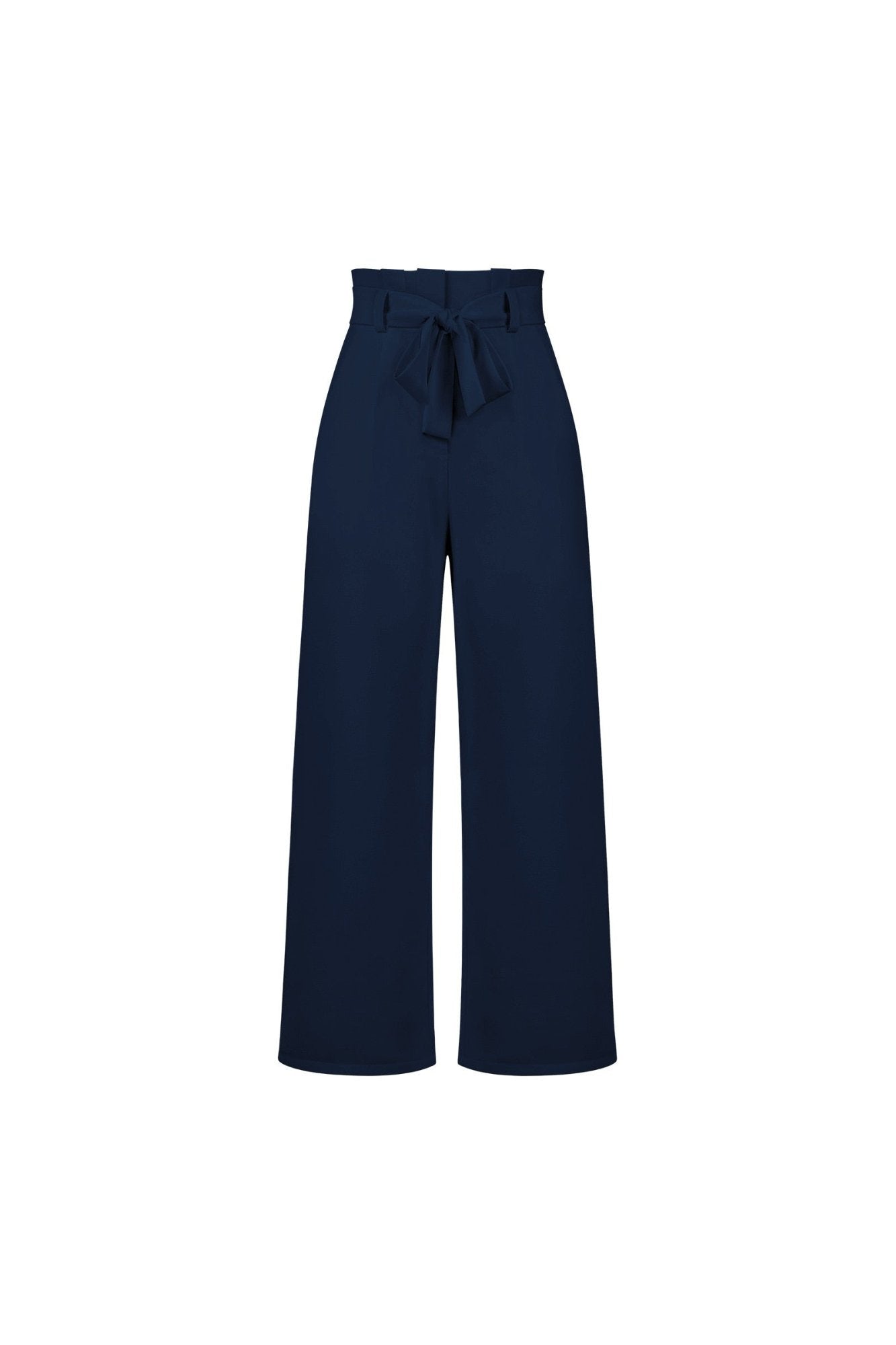 Women's High-Waisted Pleated Wide-Leg Trousers