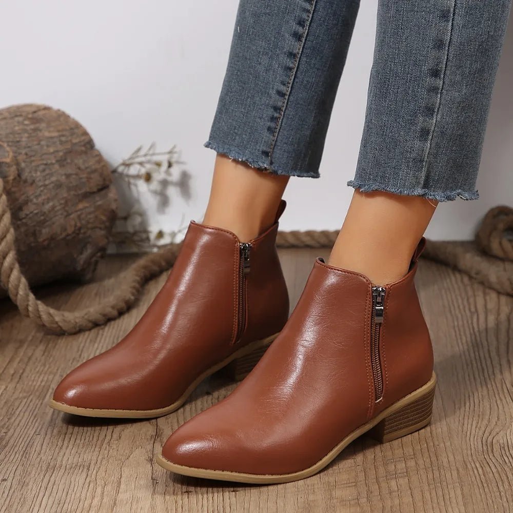 Women's Faux Leather Ankle Boots