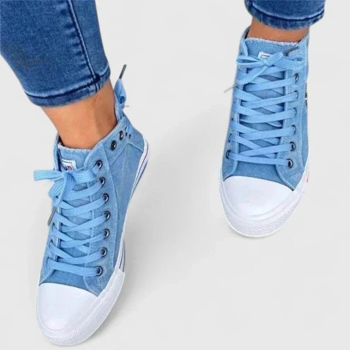 Women's Denim High-Top Trainers