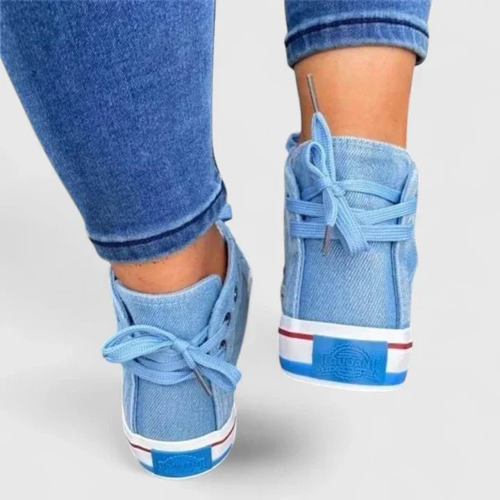Women's Denim High-Top Trainers