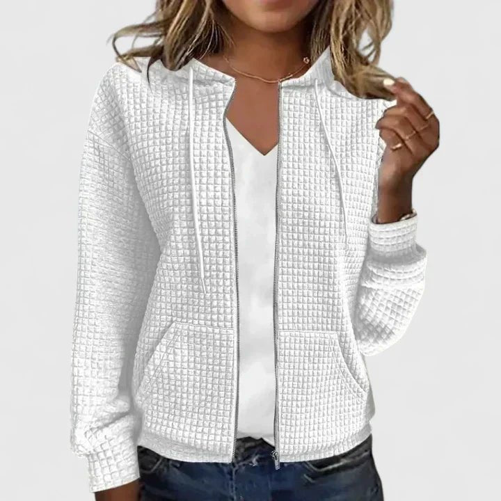 Women's Zip-Up Hooded Jacket - White