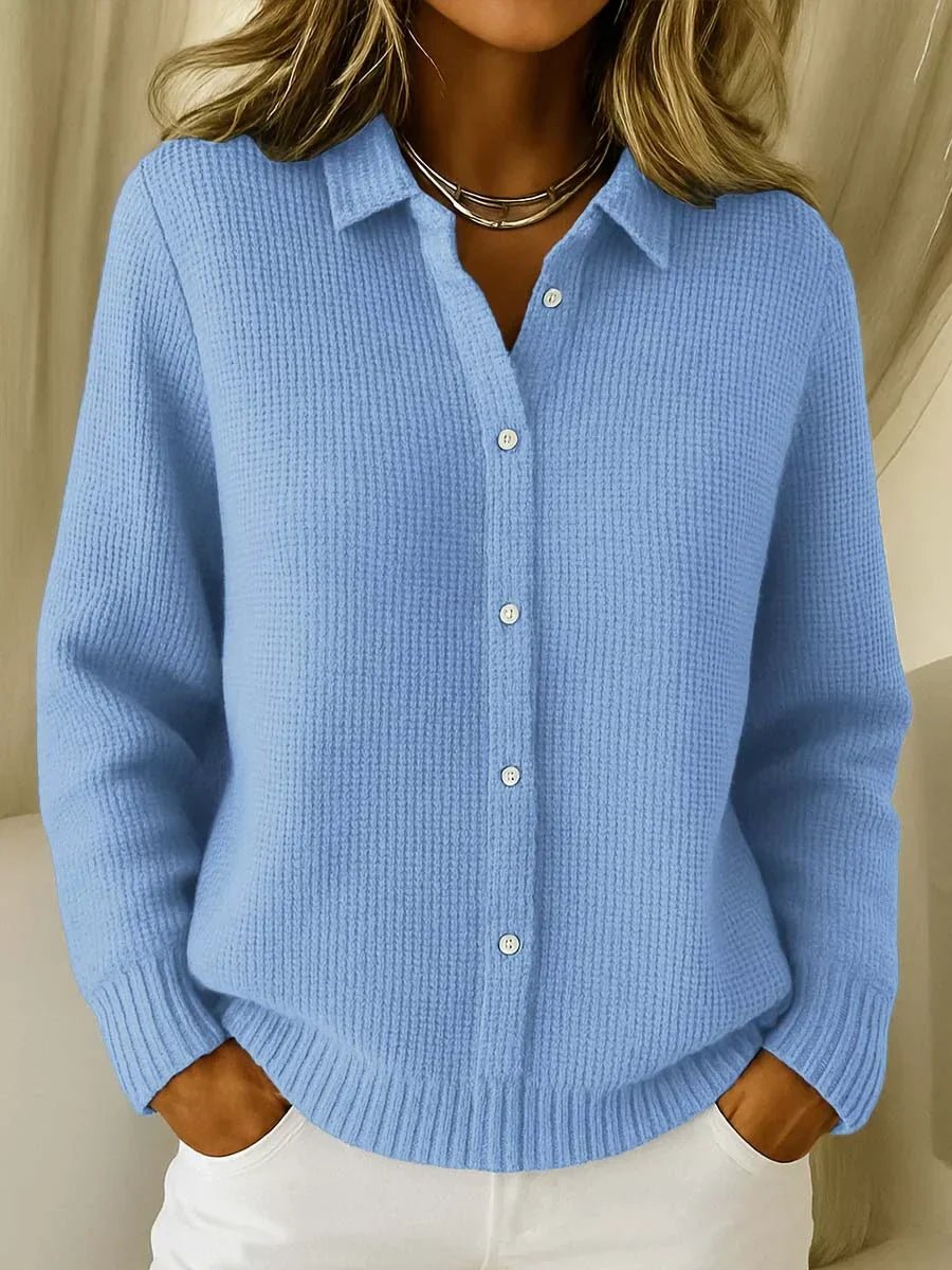 Women's Oversized Knit Long Sleeve Shirt - Blue