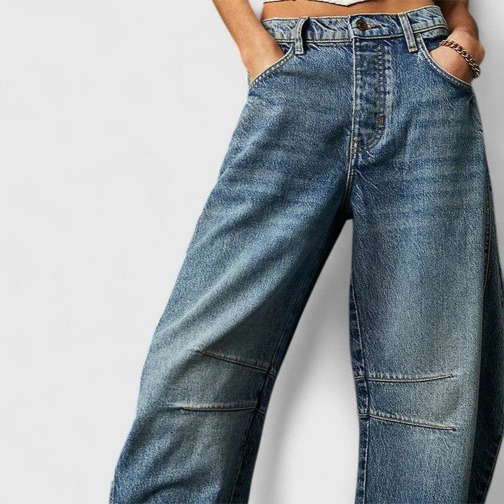 Women's Barrel-Leg High-Waisted Jeans
