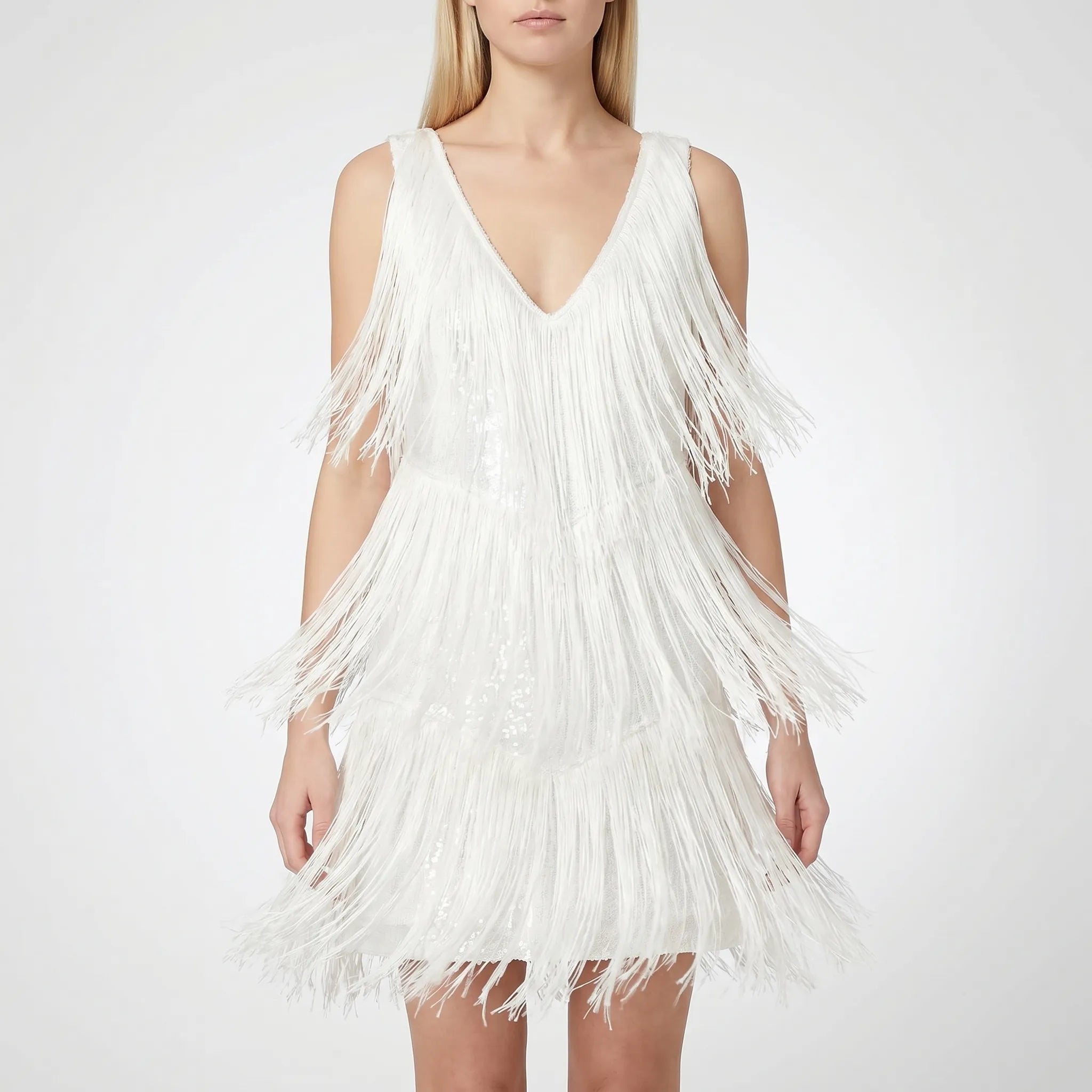 Women's Fringe Sequin Mini Party Dress