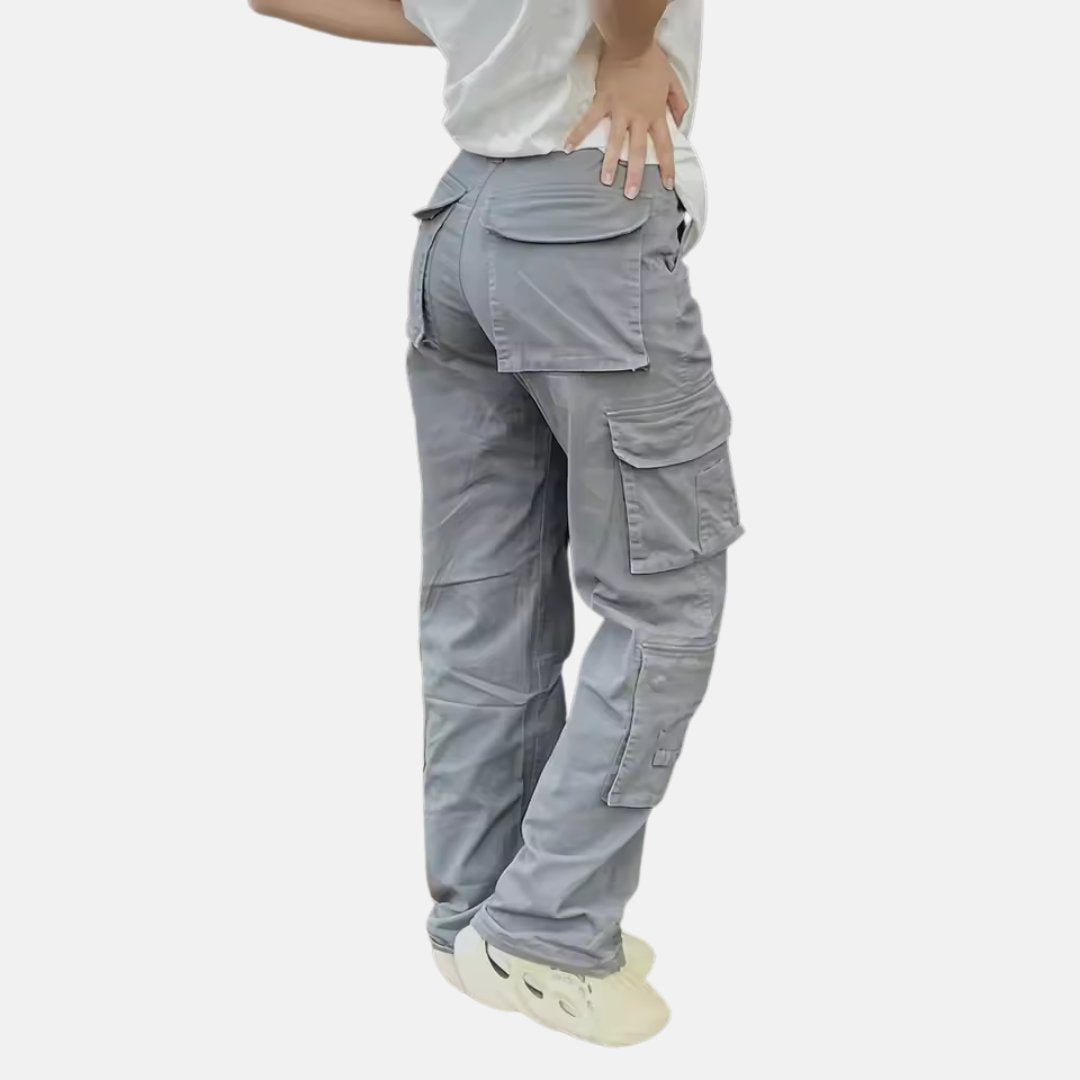 Women's High-Waisted Straight-Leg Cargo Trousers