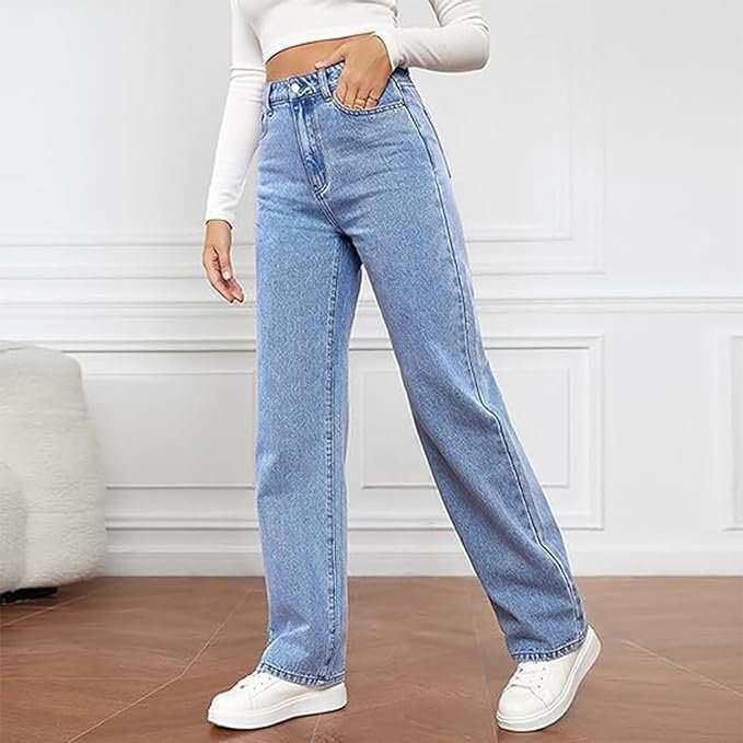 Women's High-Waisted Wide-Leg Jeans