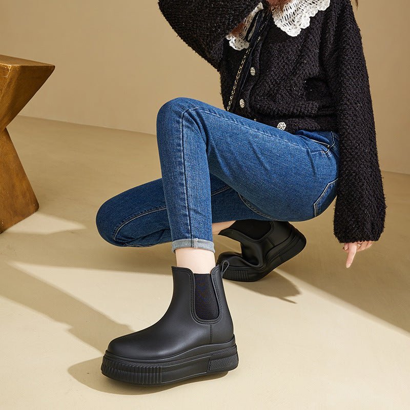 Women's Rain Waterproof Platform Chelsea Boots