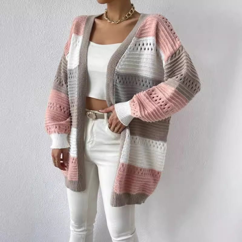 Women's Oversized Knit Ribbed Longline Cardigan