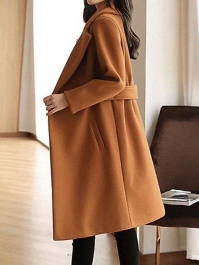 Women's Midi Longline Wool Coat