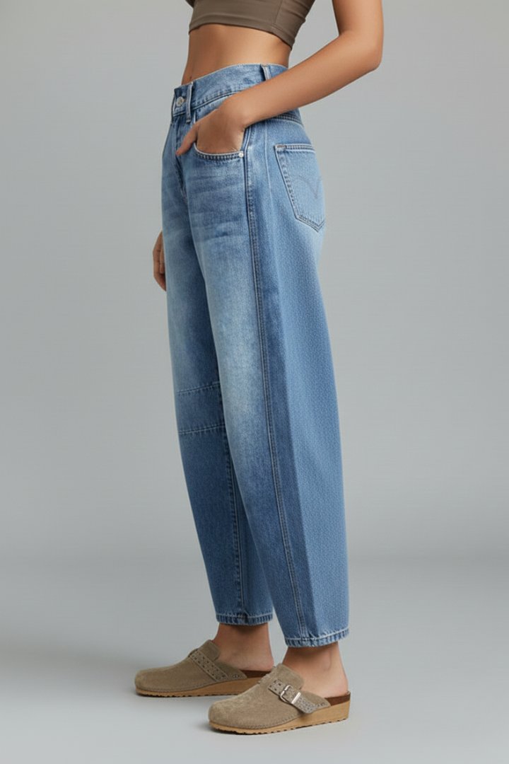 Women's High-Waisted Barrel Jeans