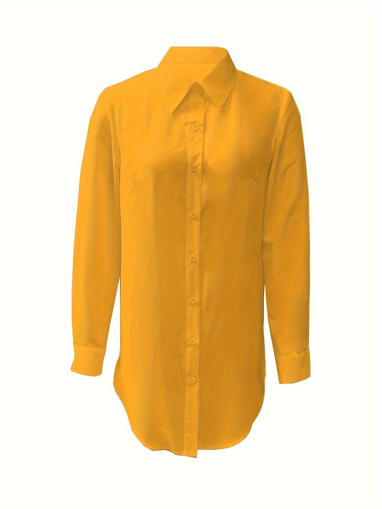 Women's Longline Button-Up Shirt - Olive Drab