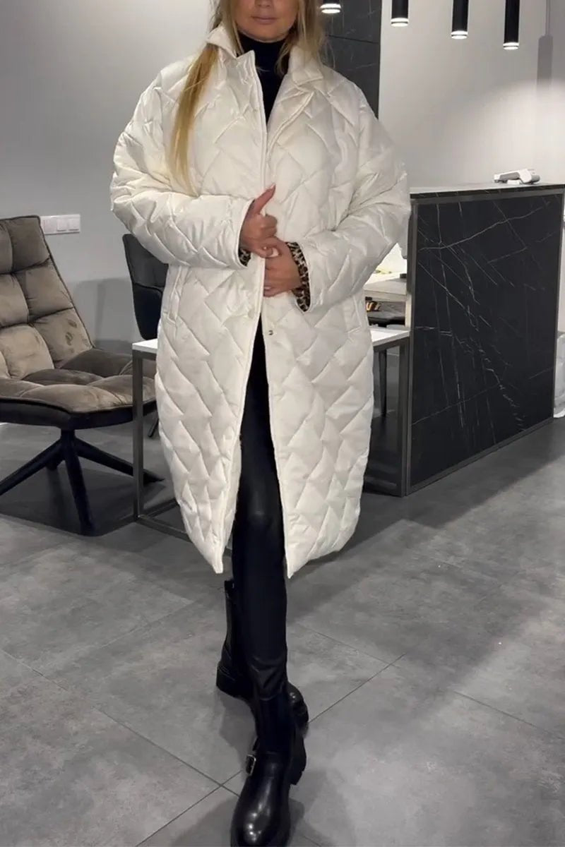 Women's Oversized Longline Puffer Coat - White