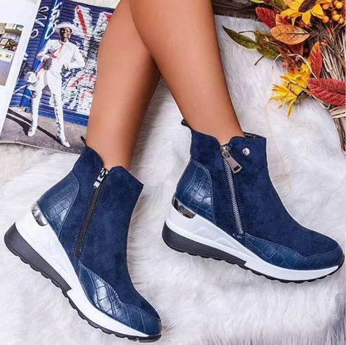 Women's Hidden-Wedge Trainer Ankle Boots