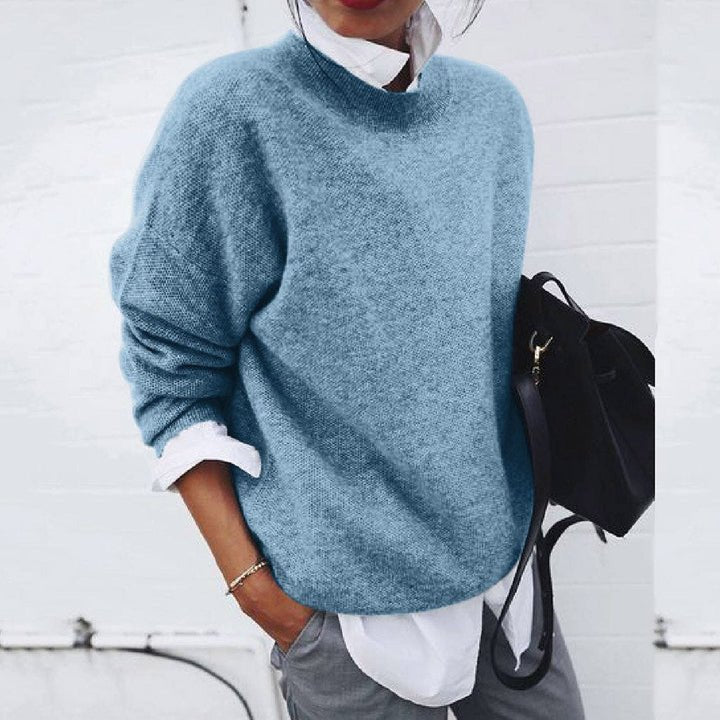 Women's Oversized Wool Jumper - Blue