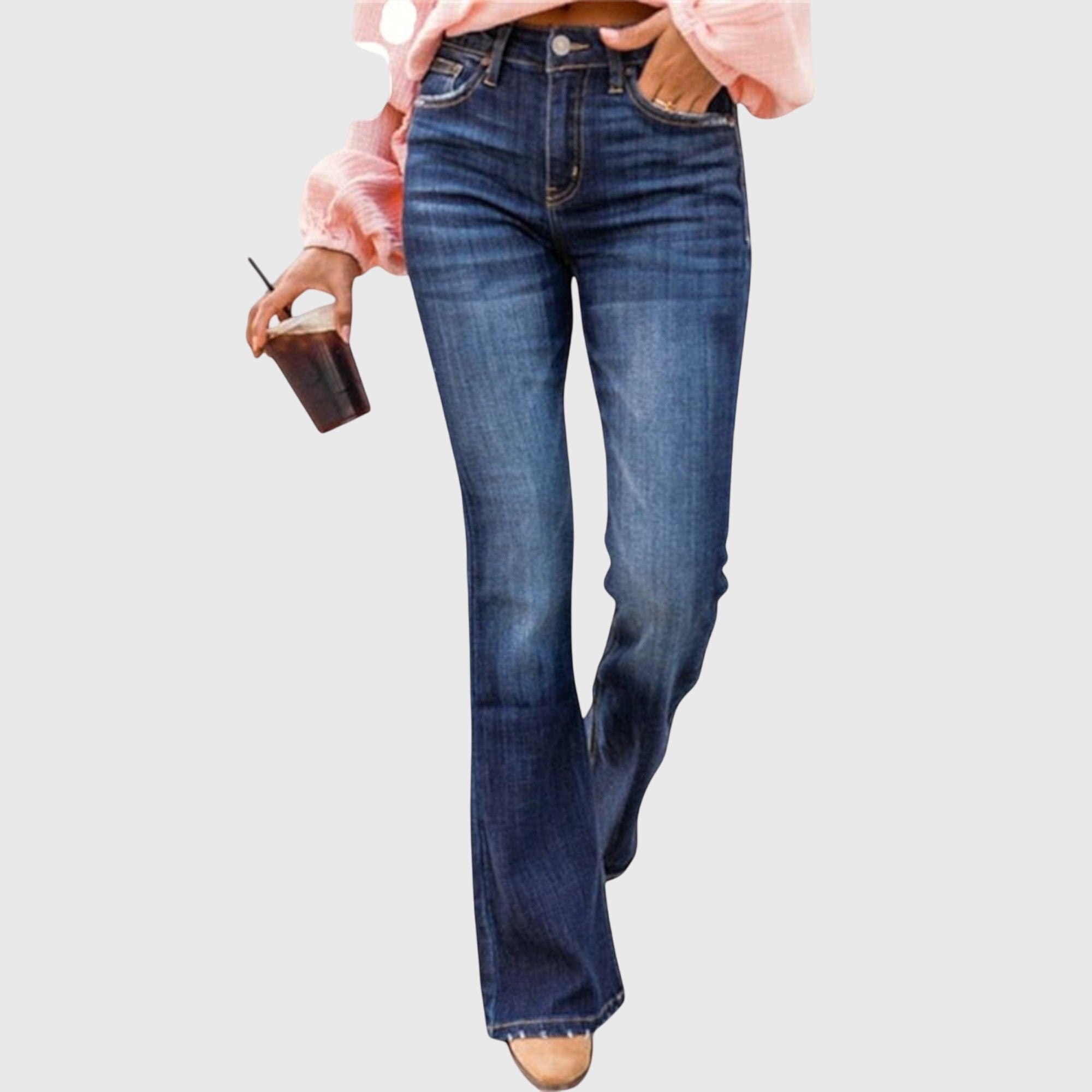 Women's Black High-Waisted Bootcut Jeans - Deep Blue