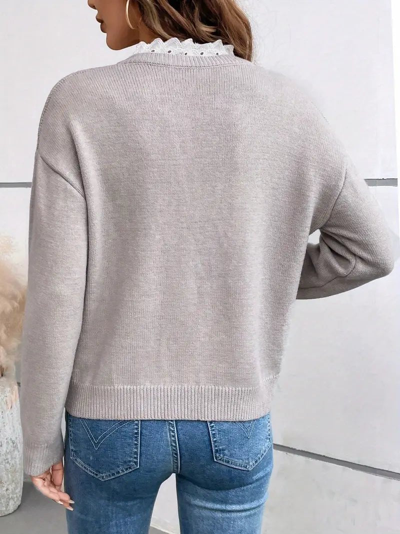 Women's Oversized V-Neck Jumper