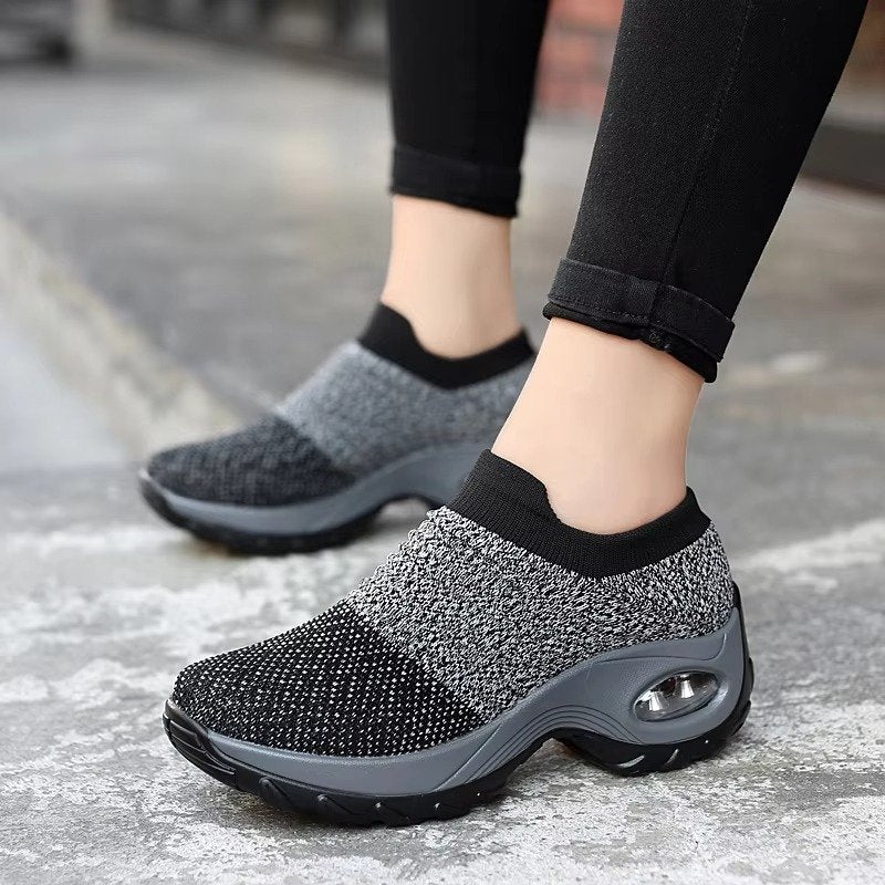 Women's Chunky Knit Platform Slip-On Trainers