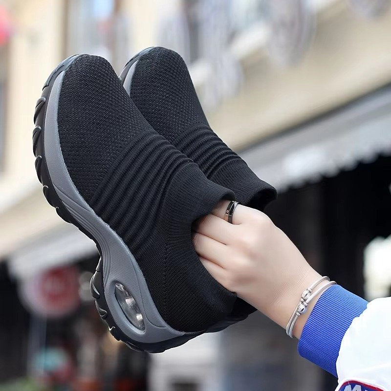 Women's Chunky Knit Platform Slip-On Trainers