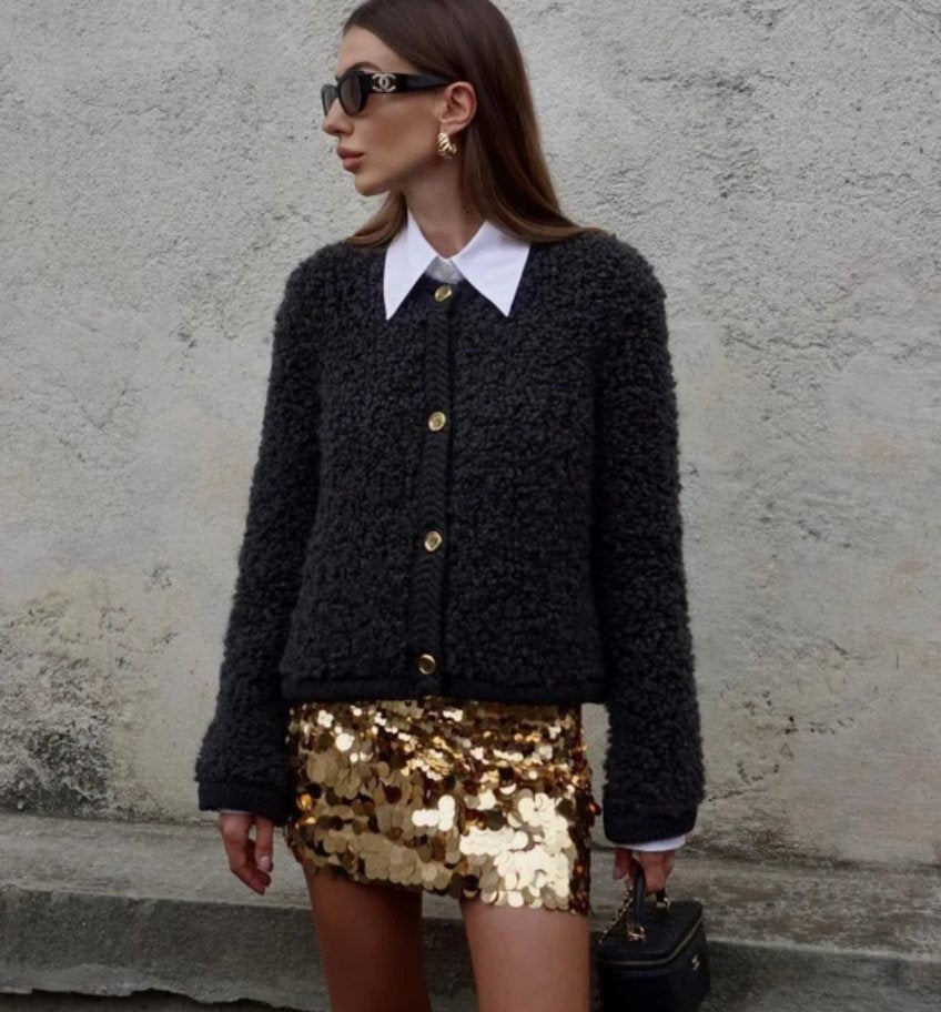 Women's Cropped Knit Cardigan
