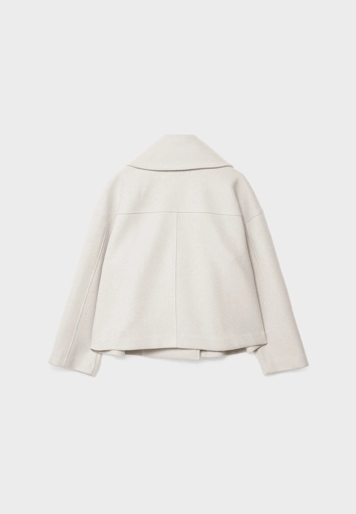 Women's Oversized Cropped Wool Peacoat - White