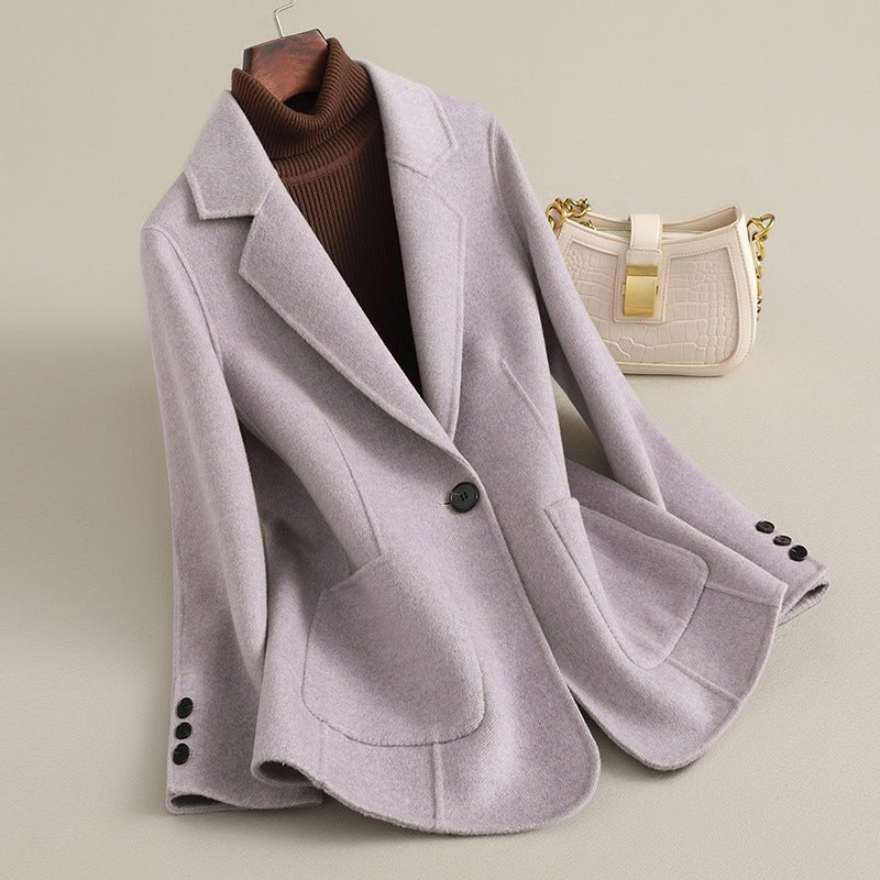 Women's Wool Blazer Coat - Lavender
