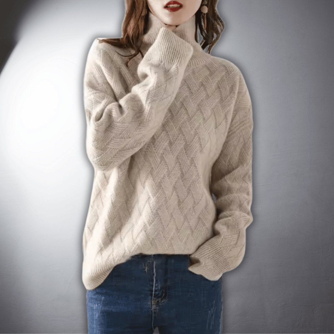 Women's Chunky Oversized Wool Roll Neck Jumper