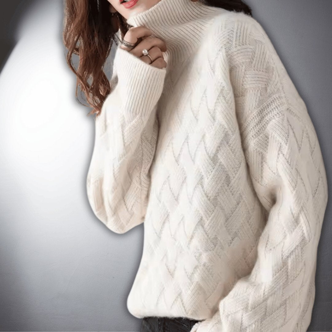 Women's Chunky Oversized Wool Roll Neck Jumper