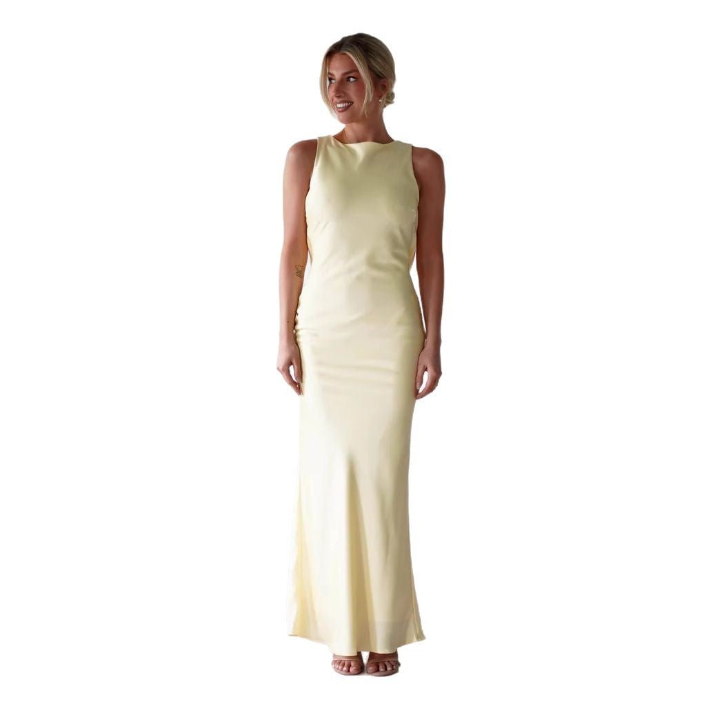 Women's Cocktail Satin Maxi Party Slip Dress