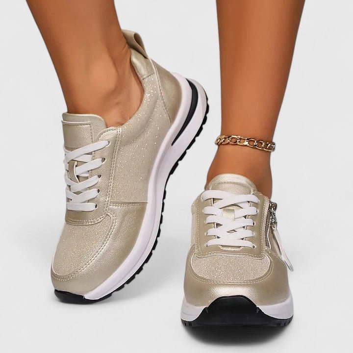 Women's Chunky Platform Lace-Up Leather Trainers