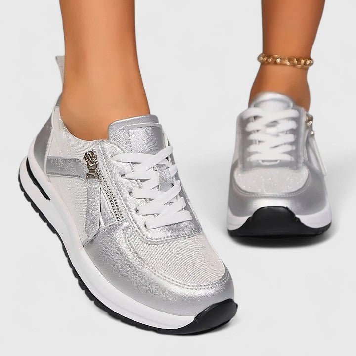 Women's Chunky Platform Lace-Up Leather Trainers